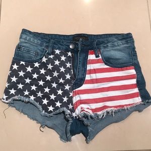 Fashion Nova Shorts - American Flag Denim Shorts Fashion Nova Shorts - American Flag Denim Shorts